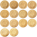 France Napoleon (1853-1860) AB 14PCS 20 Francs Gold Plated Copy Coin