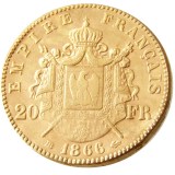 France Napoleon  20 France 1866B Gold Plated Copy Coin