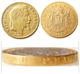 France Napoleon  20 France 1866A Gold Plated Copy Coin