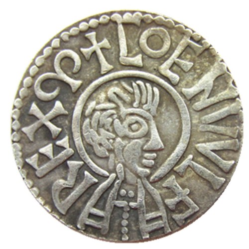 UK(02)United Kingdom 796-821 king Coenwulf of Mecia 1 Penny Silver Plated Copy Coin