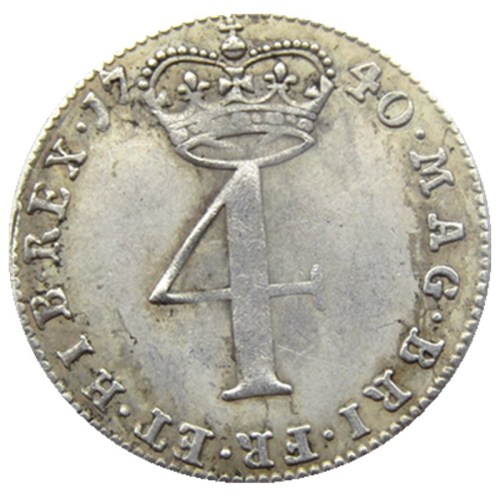 UK 1735/1740 4 Pence George II Silver Plated Copy coins