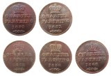 UK A set of (1839-1868)5pcs Great Britain / Ceylon Victoria Quarter Farthing Copy coins