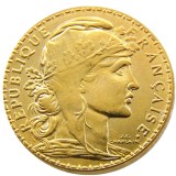 France 1912 20 Francs Rooster Gold Plated Copy Coin