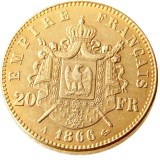 France Napoleon  20 France 1866A Gold Plated Copy Coin