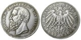 1899 GERMAN STATES BADEN - 5 mark Silver Plated Copy coin