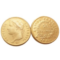 France 20 Francs 1810A Gold Plated Copy Coin