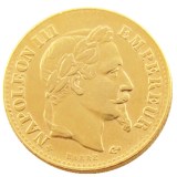 France 1868B 10 Francs Napoleon Gold Plated Copy Coin