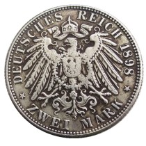 Germany 2 Mark 1898 Silver Plated Copy Coins
