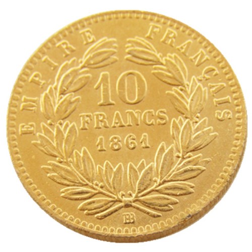 France A Set Of(1861B-1868B) 4pcs 10 Francs Napoleon Gold Plated Copy Coin