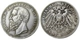 1898 GERMAN STATES BADEN - 5 mark Silver Plated Copy coin