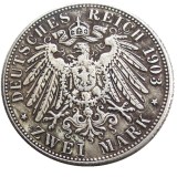 Germany 2 Mark 1903 Silver Plated Copy Coins