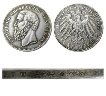 1899 GERMAN STATES BADEN - 5 mark Silver Plated Copy coin 1899 GERMAN STATES BADEN - 5 mark Silver Plated Copy coin