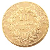 France A Set Of(1861B-1868B) 4pcs 10 Francs Napoleon Gold Plated Copy Coin