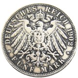 Germany Bavaria coin 5 mark silver 1902D Otto Silver Plated Copy Coins