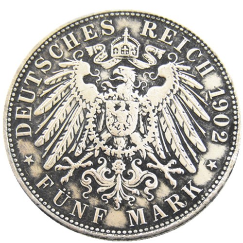 Germany Bavaria coin 5 mark silver 1902D Otto Silver Plated Copy Coins