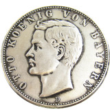 Germany Bavaria coin 5 mark silver 1907D Otto Silver Plated Copy Coins