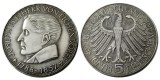 DE(13) GERMANY (Federal Republic) 5 Mark 1957 J Silver Plated Copy Coin