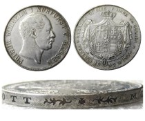 DE(18)Germany Doppeltaler, 2 Thaler, Hessen-Kassel 1855 Silver Plated Copy Coin