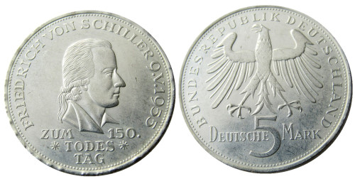 DE(15)Germany, Federal Republic, 5 Mark, 1955 F Silver Plated Copy Coin