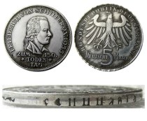DE(15)Germany, Federal Republic, 5 Mark, 1955 F Silver Plated Copy Coin
