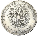DE(26)Germany 1888 5Mark Silver Plated Copy Coin
