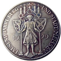 DE(34)Germany WEIMAR REP 1929-E AR 5 Reichsmark Silver Plated Copy Coins