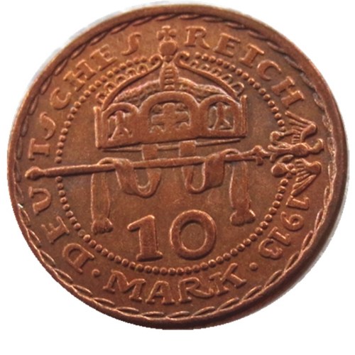 PRUSSIA (German S.) 10 Mark 1913 Proof - Bronze - PATTERN - Wilhelm II Copy Coin