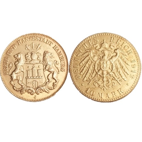 Germany 10 Mark 1912 Gold Plated Copy Coins