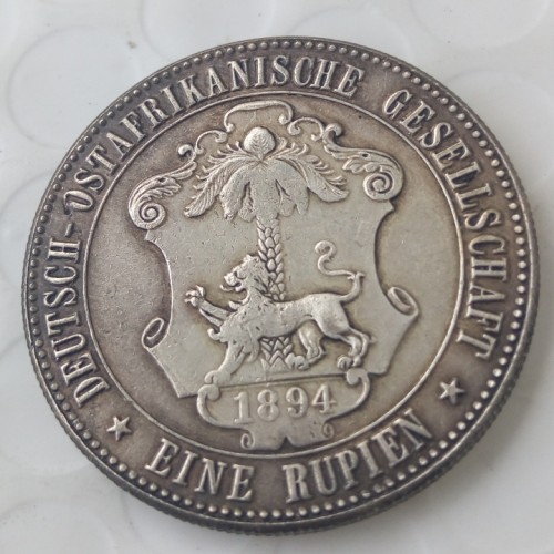 1894 German East Africa 1 Rupie Coin Guilelmus II Imperator Silver Plated Copy coin