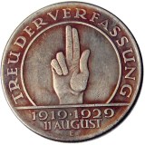 DE(29-31)Germany weimar republic 1929A/E/G 5 reichsmark Silver Plated Rare Copy Coin