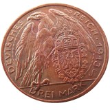 GERMAN 1913 CU Pattern 3 Mark German ST Bavaria Ludwig III Copy Coin