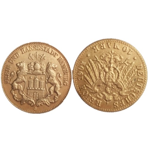 Germany 10 Mark 1902 Gold Plated Copy Coins