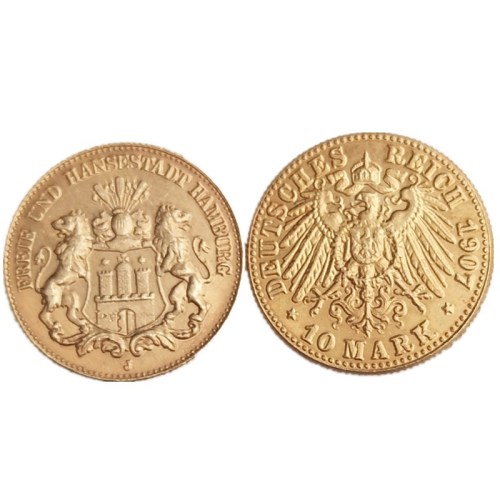 Germany 10 Mark 1907 Gold Plated Copy Coins
