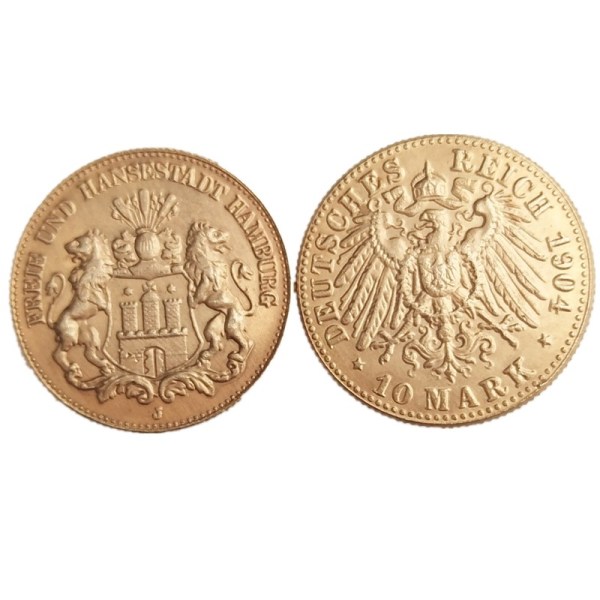 Germany 10 Mark 1904 Gold Plated Copy Coins