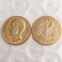 Germany 1912 Bavaria 10 Mark Gold Plated Copy Coins