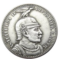 PRUSSIA (German S.) 5 Mark 1913 Proof - Bronze - PATTERN - Wilhelm II Copper/Silver Plated Copy Coin PRUSSIA (German S.) 5 Mark 1913 Proof - Bronze - PATTERN - Wilhelm II Copper/Silver Plated Copy Coin