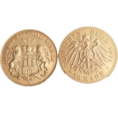 Germany 10 Mark 1911 Gold Plated Copy Coins