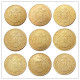 France 1855 -1859 A B 9pcs 50 Francs Gold Plated Copy Coin