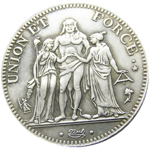 France 5 Francs LAN 4 Silver Plated Copy Coin