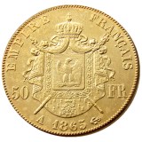 France 1862 -1868 A -B 10PCS 50 Francs Gold Plated Copy Coin
