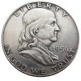US 1956 Franklin Half Dollar Silver Plated Copy Coins