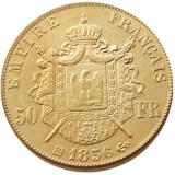 France 1856A/B 50 Francs Gold Plated Copy Coin