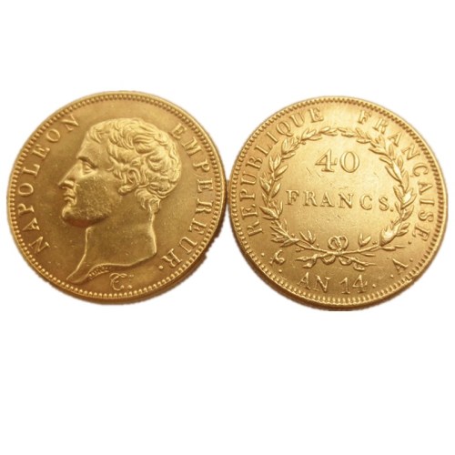 France 40 Francs AN14A Gold Plated Copy Coin