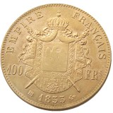 France 1855 - 1859 A B 8pcs 100 Francs Napoleon III Gold Plated Copy Decorate Coin