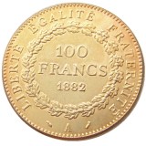 France A set of 1878 - 1906 18pcs 100 Francs Gold Plated Copy Coin
