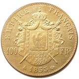 France 1855 - 1859 A B 8pcs 100 Francs Napoleon III Gold Plated Copy Decorate Coin