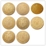 France 1855 - 1859 A B 8pcs 100 Francs Napoleon III Gold Plated Copy Decorate Coin
