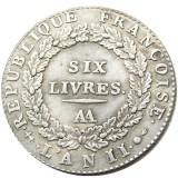 France 1793 24 Livres Silver Plated Copy Coins