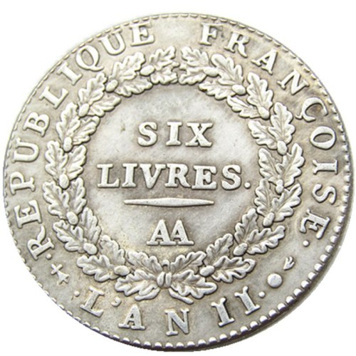 France 1793 24 Livres Silver Plated Copy Coins