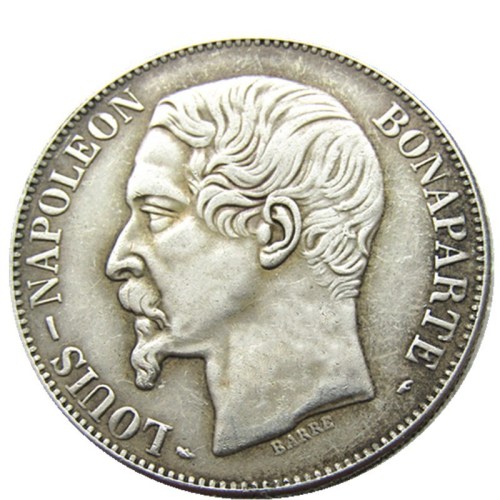 France 1852B 5 Francs Silver Plated Copy Coins